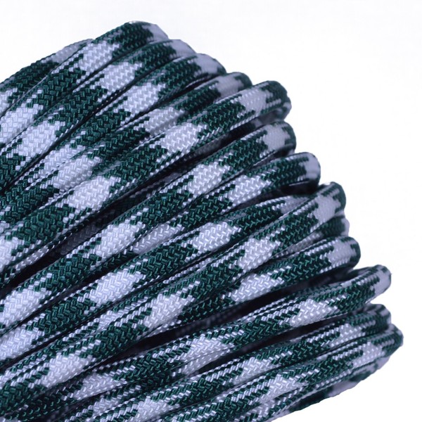 Bored Paracord - 1', 10', 25', 50', 100' Hanks & 250', 1000' Spools of Parachute 550 Cord Type III 7 Strand Paracord Well Over 300 Colors - Shamrock Frost - 100 Feet