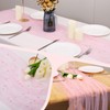 4pcs Pearl Table Runner Spring Summer Rustic Boho 10ft Tulle
