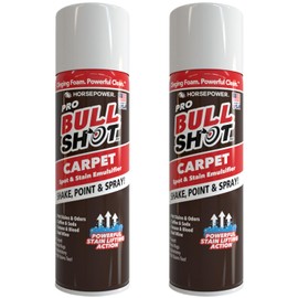 Bull Shot Carpet Spot & Stain Remover, AS SEEN ON TV, Made In USA, Just Point & Spray, Stain-Lifting Foam-Action, Pet Stains & Odors, Coffee, Soda, Wine, Stains, 2 Pack