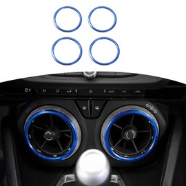 RT-TCZ for Camaro Dash Air AC Vent Cover Trim Ring Blue for Chevy Camaro 2016 up Blue Interior Accessories Aluminum Alloy 4pcs