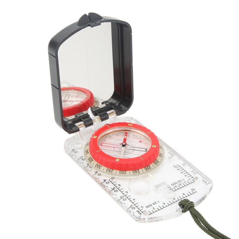 Multifunctional Plastic Compass with Scales Portable Gradiometer Magnifying Glass LED