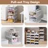 Pull-out Plastic Storage Basket with a Lid,Stackable Closet Organizers Drawer