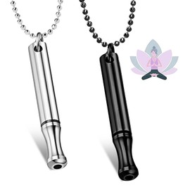 MHDUYEG Anapana Breathing Necklace, 2 Pieces, Smokeless Hoki Necklace Against Anxiety Against Anxiety Anxiety Relief Necklace Höki Necklace for Meditation, Relaxation, Soothing, Slowing Breath