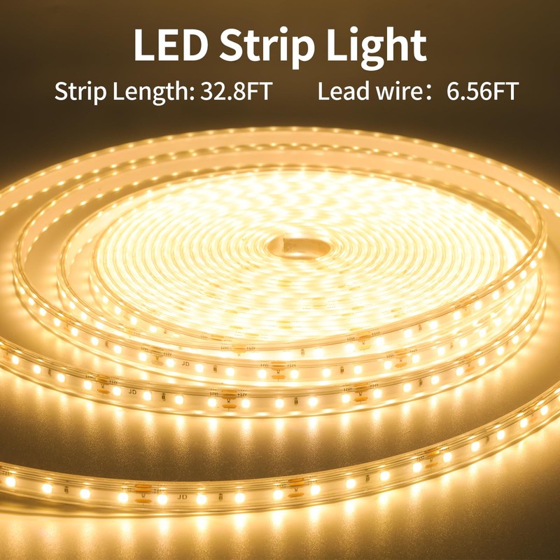 Lightonight Solar LED Strip Lights,32.8FT 6000mAh Large Capacity Solar String