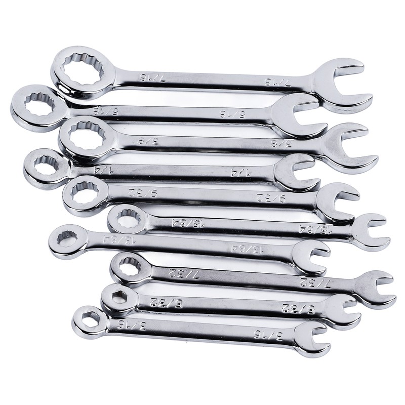 10PCS Mini Combination Wrench Set Steel Inch Open End Small
