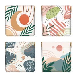 Peacoblue 4Stk Kleine Leder-Münzgeldbörse für Damen - Bohemian-Muster, wasserdicht und strapazierfähig, Mini-Geldbörse, Erwachsene Mädchen