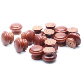 Mecion 15Pcs Wood Knobs Brown Mushroom Shape Pulls Handles for Cabinet Dresser Furniture 34x 25mm/1.3x 1"