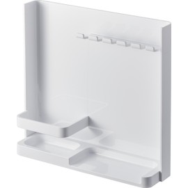 山崎実業(Yamazaki) 目隠し 歯ブラシ ＆ チューブスタンド ホワイト 約W22.2×D6×H21.2cm タワー tower 歯ブラシホルダー ハミガキ 一括収納 3505