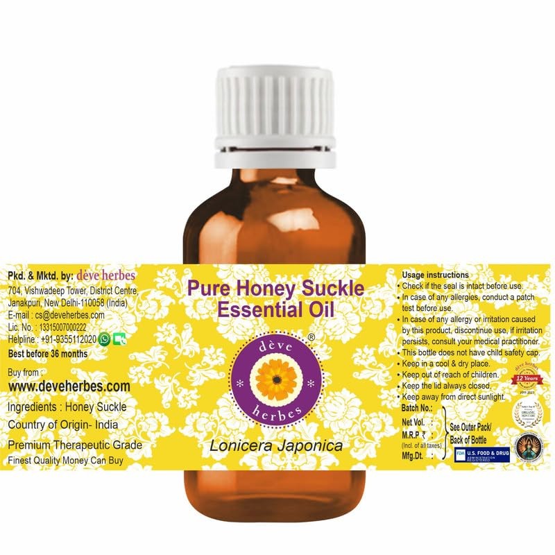 Deve Herbes Pure Honey Suckle Essential Oil (Lonicera Japonica) Steam