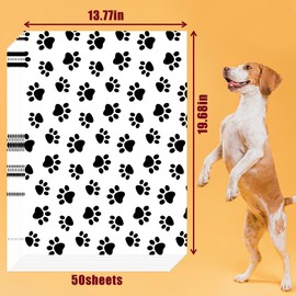 Hi Sasara 50 Sheets Dog Paw Print Tissue Paper Bulk,20 x 14 inch,White with Black Dog Paw Print Tissue Paper for Gift Bags,Dog Paw Print Tissue Paper for Birthday,Holiday