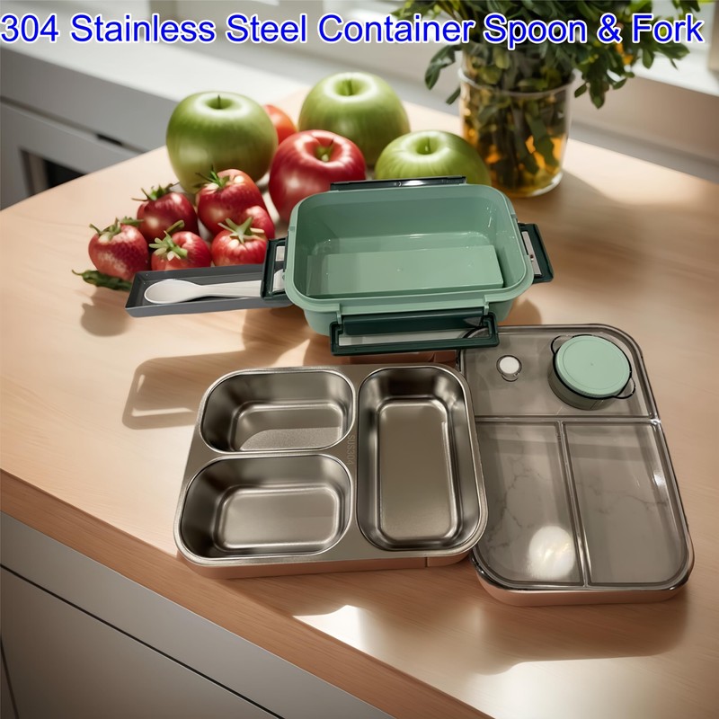 FeBohao Stainless Steel Lunch Box Compartment Bento Lunch Box 850ml