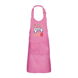 Fabulous Kinderschürze 2 Taschen Küche Rosa Level Up! Unlocked 8 Birthday Celebration Kids Party Gift Theme Gamer - Top Qualität