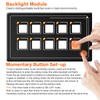 AMOMD 10P Membrane Control Switch Panel with Bluetooth APP Control