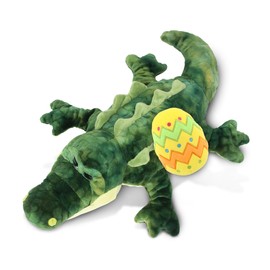 DolliBu Super Soft Gator with Yellow Easter Egg Plush - Perfect Stuffed Animals for Easter Basket, Cute Easter Egg Stuffed Animal Spring Toys for Girls, Boy, Baby - 18 Inches