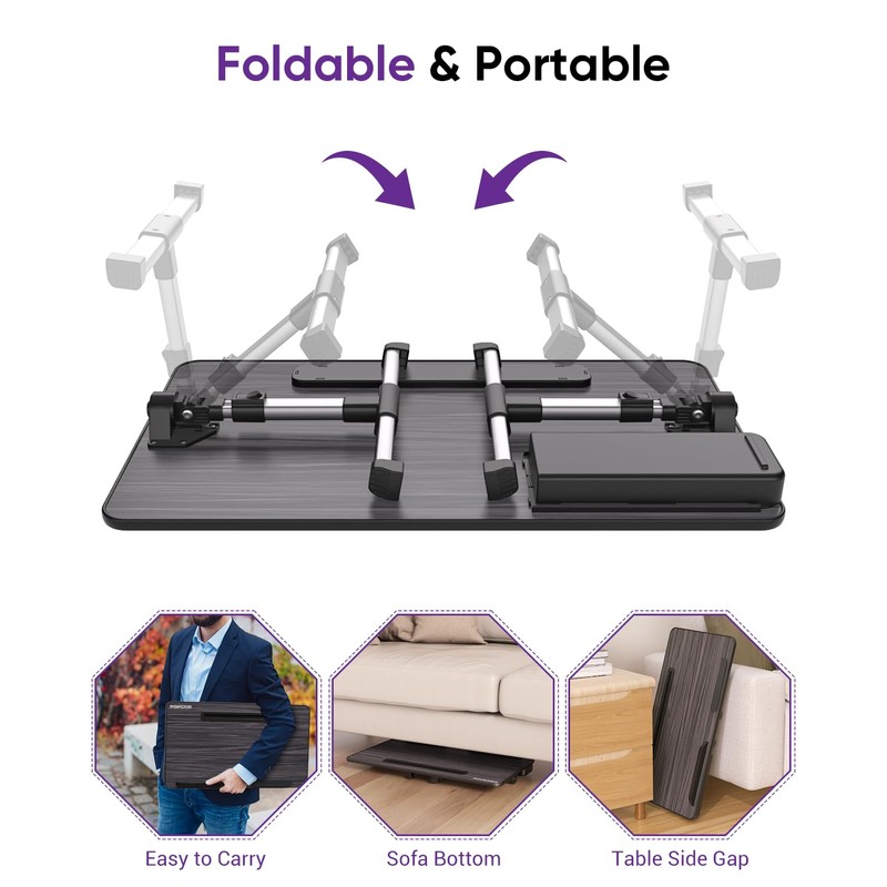 NEARPOW Laptop Bed Tray Table, Height & Angle Adjustable Portable