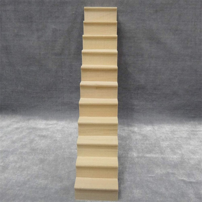 Artibetter Mini Staircase Wooden 1/12 DIY Stairway Accessory Model Without