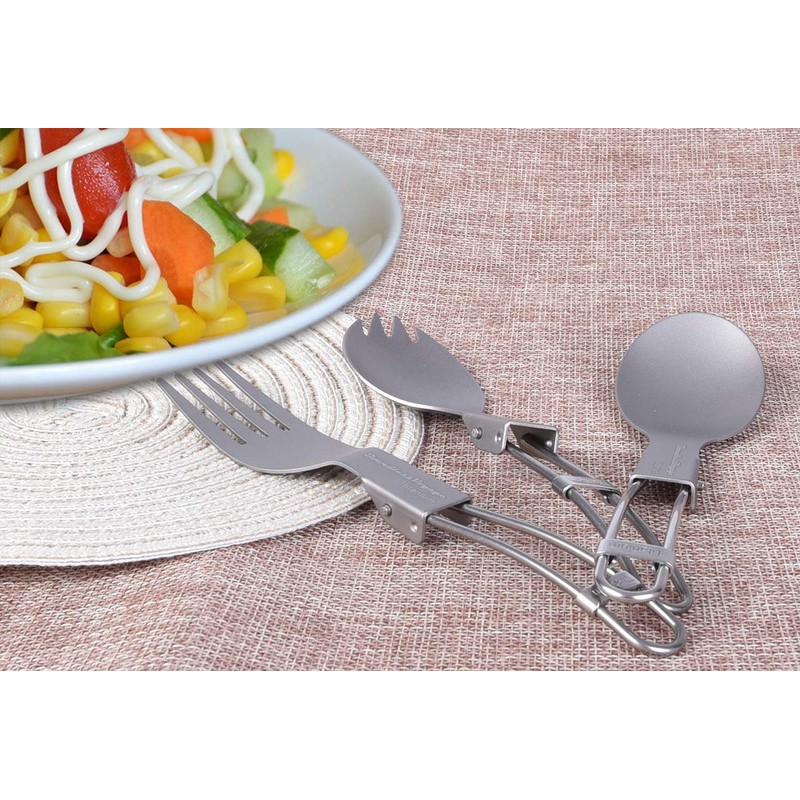 Boundless Voyage Folding Flaware Ultralight Titanium Cutlery Portable Spoon Fork