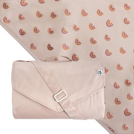 Tiny Twinkle 100% Recycled Polyester Waterproof Outdoor Blanket 5'x7'- Portable, Foldable, Durable, Easy to Clean,Ideal for Camping, Picnics, Beach, and Travel（Boho Rainbow）