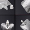 Muka 50 PCS Silver Foil Spout Bag, Reclosable Spout Pouch