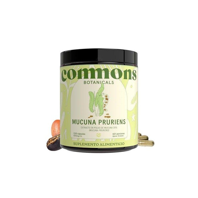Commons Hongos Adaptógenos - Frijol Mucuna 120 cápsulas - Suplemento