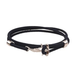 HuiApparel Unique Adjustable Nylon Hammerhead Shark Wrap Bracelet – 20" Length (Navy Blue/Silver)