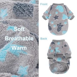 Dog Sweater Glow in The Dark Girl Pink Small Fleece Clothes Winter Soft Thickening Warm Puppy for Dogs Boy Teacup Yorkie Chihuahua (M,Grey)