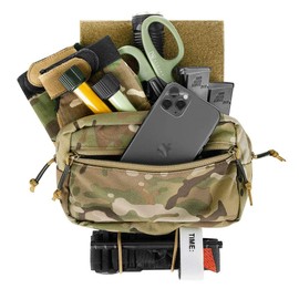 KRYDEX GEAR Tactical Drop Pouch, Organiser Front Pocket for Tactical Vest Plate Carrier for JPC CPC AVS Vest Hook and Loop Add on Pouch, MC, Tactical