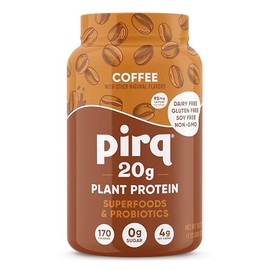 Pirq Proteína en polvo sin lácteos con 20 g de proteína, de origen vegetal, 2 mil millones de UFC de probióticos, 25 superalimentos de verduras y...  