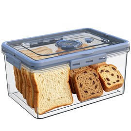 Bread Box with Digital Hygrometer,Bread Boxes with Lid and Handle,Time Recording Bread Storage Container for Kitchen Counter Airtight,Large Bread Boxes for Homemade Breads, Toast, Gifts for Mom Dad
