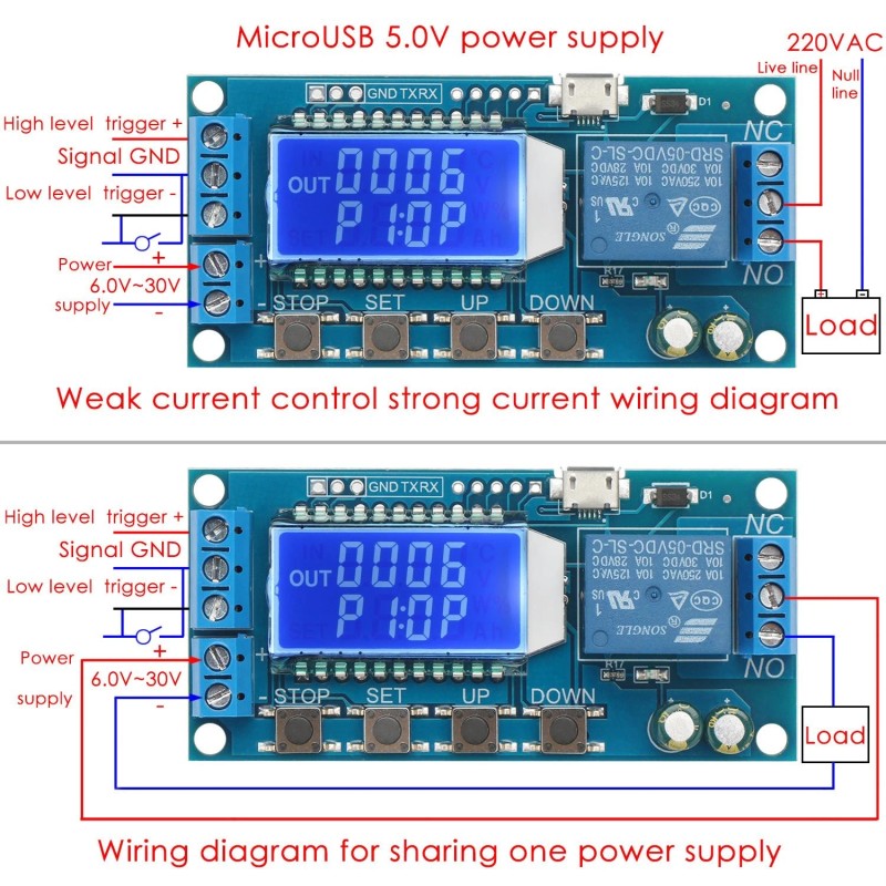 Drok Timer Relay - 5V/12v/24v Time Delay Relay Switch Delay-off