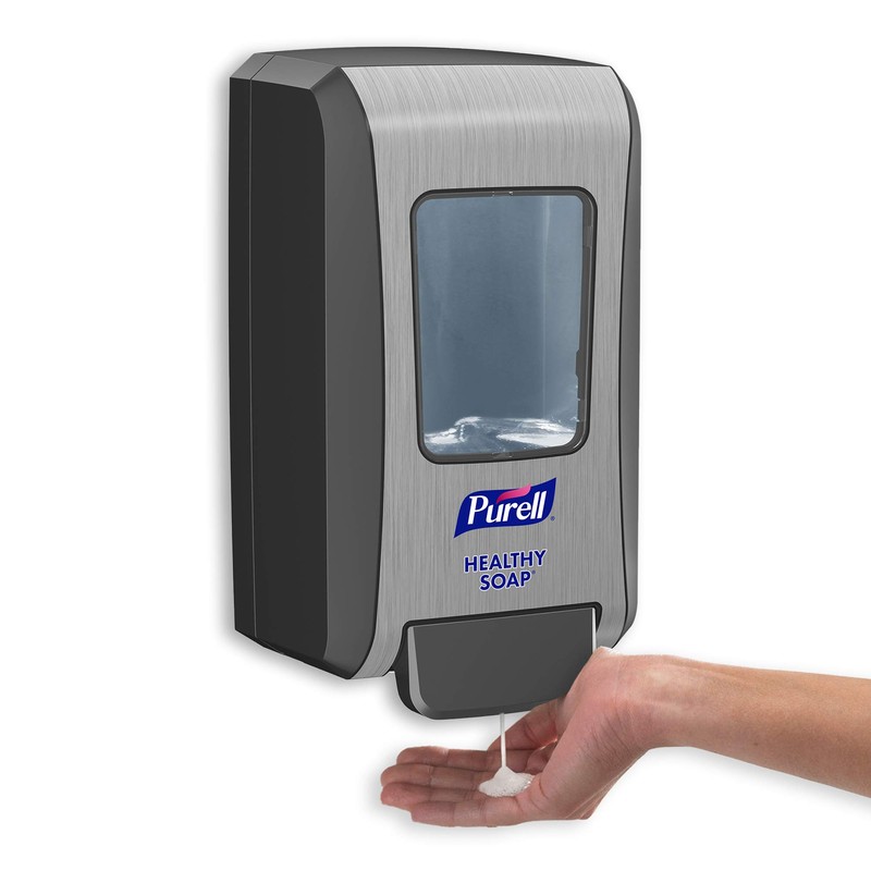 PURELL FMX-20 HEALTHY SOAP Push-Style Dispenser, Chrome/Black Finish, Dispenser for