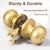 Probrico 3 Pack Gold Privacy Door Knob, Keyless Doorknobs Interior