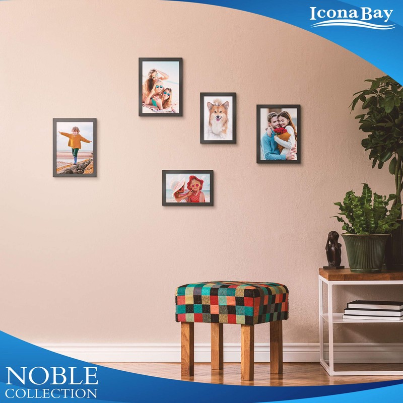 Icona Bay 5x7 (13x18 cm) Black Picture Frame, Modern Professional