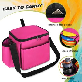 Goloni Disc Golf Bag Holds 8+Discs,Lightweight & Large Capacity disk golf bags, Disc & Pet Frisbee Toys,disc golf accessories & disc golf bags for men,Multiple Function Backpack for Disc Golf Disc