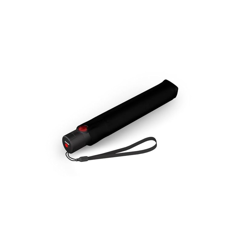 Knirps U.200 Ultra Light Duomatic Pocket Umbrella Black with Rose