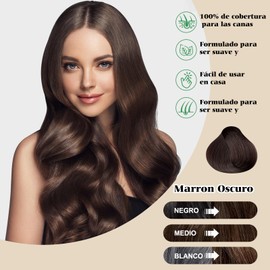 Champú Instant Hair Color para Cabello,Champú para Teñir el Cabello,Cobertura 100% de Canas,Champú para Teñir el Cabello Negro 3 en 1,Coloración a Base de Hierbas en Minutos para Mujeres y Hombres,Marron Oscuro