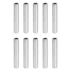 YOKIVE 10 Pack Lamp Pipe Nipple, 5cm Length M8 Full Threaded 1mm Pitch Zinc Plated Hollow Pipe Lamp Repair Parts, Great for Light Fittings
