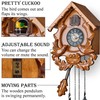 TIMEGEAR Cuckoo Clock with Night Mode, Singing Bird and Carved
