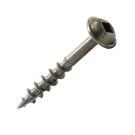 100 Pack Rok Hardware #8 x 1-1/4" Pocket Hole Deck Screws Square Drive Round Washer Head Wood Deep Coarse