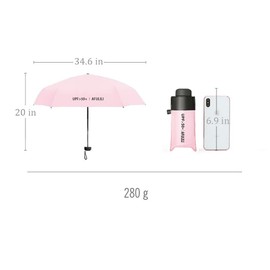 AFULILI Small Mini Compact Travel Umbrella UV Protection Umbrella Perfect for Travel Lightweight Portable Parasol Outdoor Sun&Rain Umbrellas(Pink)