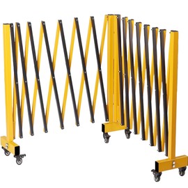 COZONY 23FT Expandable Barricade Gate Metal with Wheels, Folding Portable Security Barrier, Retractable Traffic Fence for Road Construction, Garage, Road, Outdoor