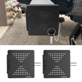 Cryfokt RV Bumper End Cap 2 Pack, Professional Iron Sewer Hose Storage Covers with Vent Holes, for 4In Square Bumpers, Easy to Install Travel Trailer Motorhome Accessories