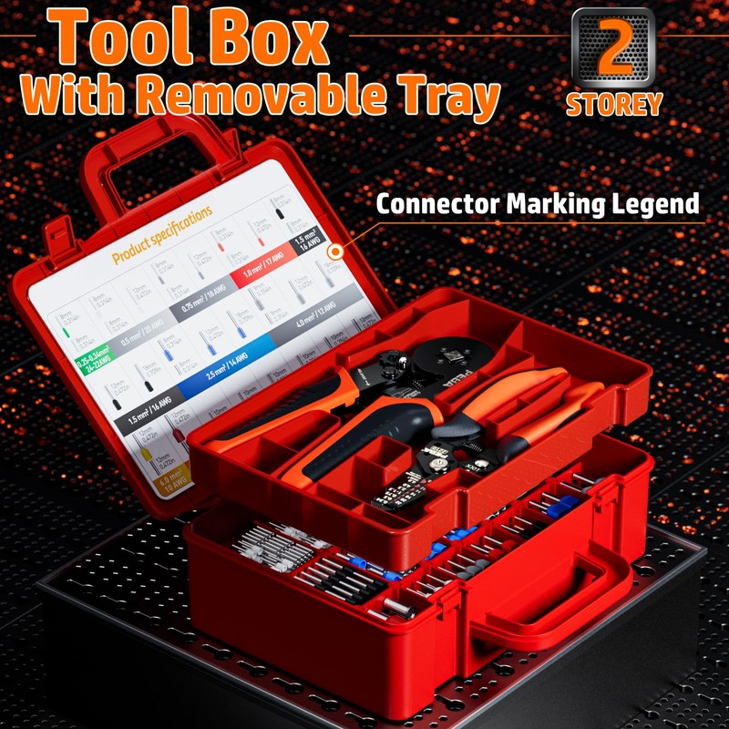 PEBA Crimping Pliers Set, with 33 Types of Wire End
