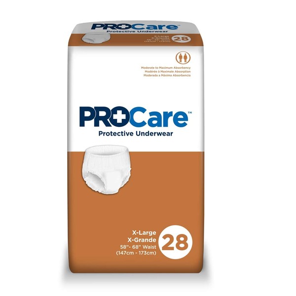 ProCare Adult Underwear Pull On X-Large Disposable Moderate Absorbency, CRU-514 - Pack of 14