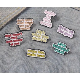 10 Pcs Bulk Lot Assorted Pin Lot Pins Enamel Cartoon Inspirational Words Design