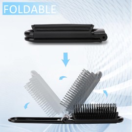 Travel Folding Hair Brush with Mirror,2 Pack Small Foldable Hair Brush Hair Massage Comb Pocket Size Hair Comb mini hair brush Hair Styling Tools Compact Purse Hair Brush for Women and Men