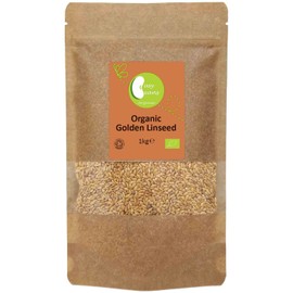 Organic Golden Linseed (Flaxseed) -Certified Organic- by Busy Beans Organic (1kg)