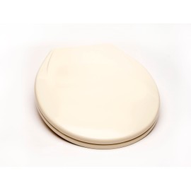 Bath Décor 2Q1R6-02 Deluxe Slow Close Plastic Toilet Seat with Vari-Adjust Lok-Down R'N'C Hinge and Quik-Lok Mounting Hardware, Round, Biscuit/Linen