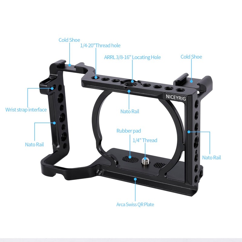 NICEYRIG Cage for Sony Alpha A6700 Mirrorless Camera, with QD