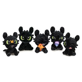TA&MA HTTYD - Black Night Dragon Inspired by Toothless - Cuddly Toy & Stuffed Toy - Various Models & Sizes - Soft Plush for Kids & Fans (Fire Breathing 18 cm)